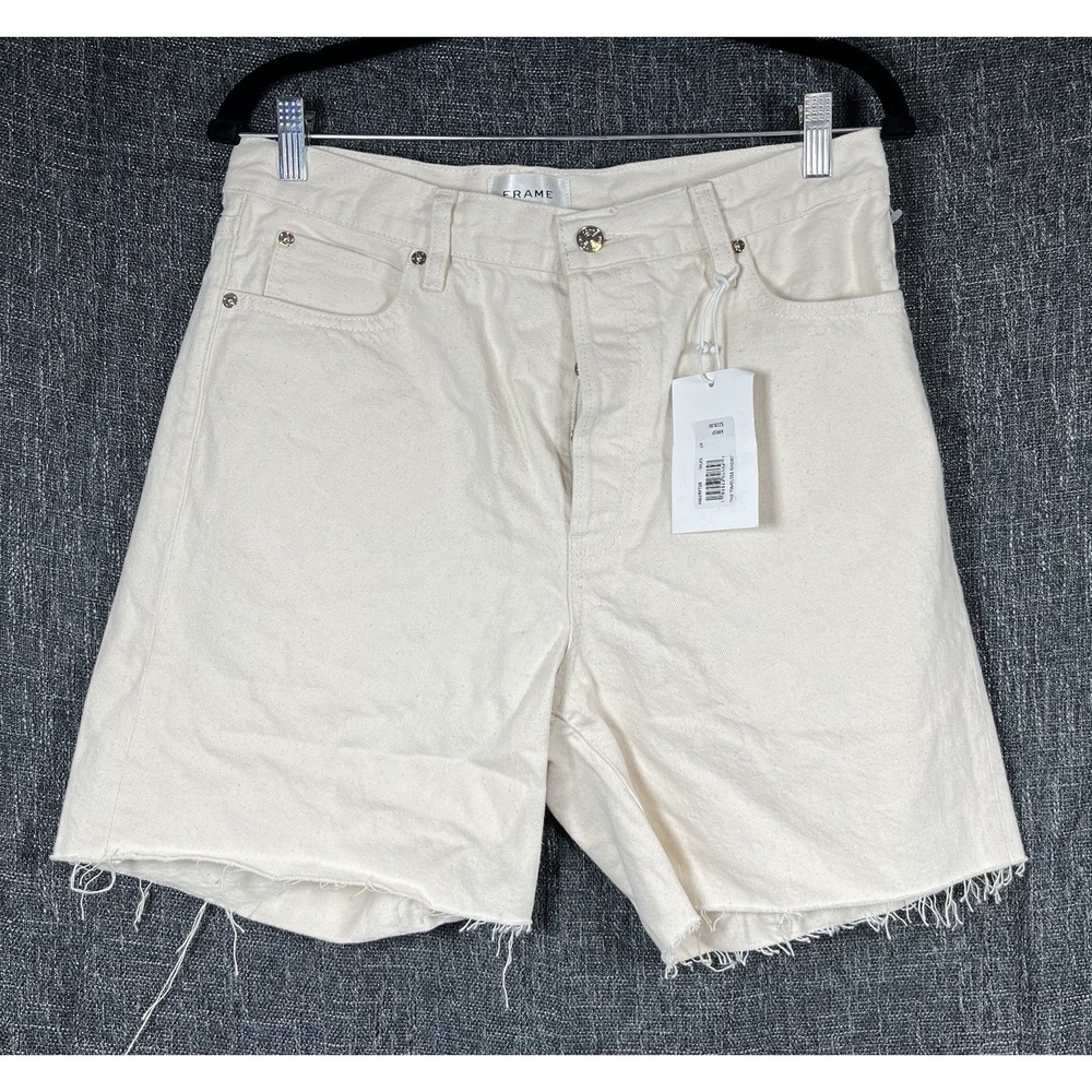 $228 NWT FRAME Sz 28 The Timeless Shorts Jean Cream Milkshake 6" Denim New